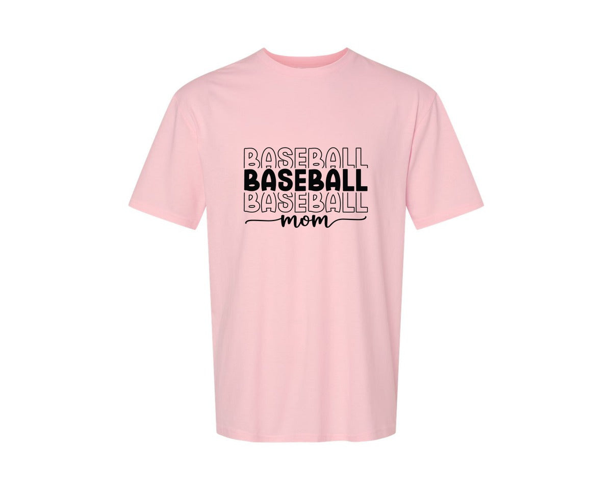 brand:Generic|color:Pink|Baseball Mom Baseball Mom 3 Graphic T-Shirt