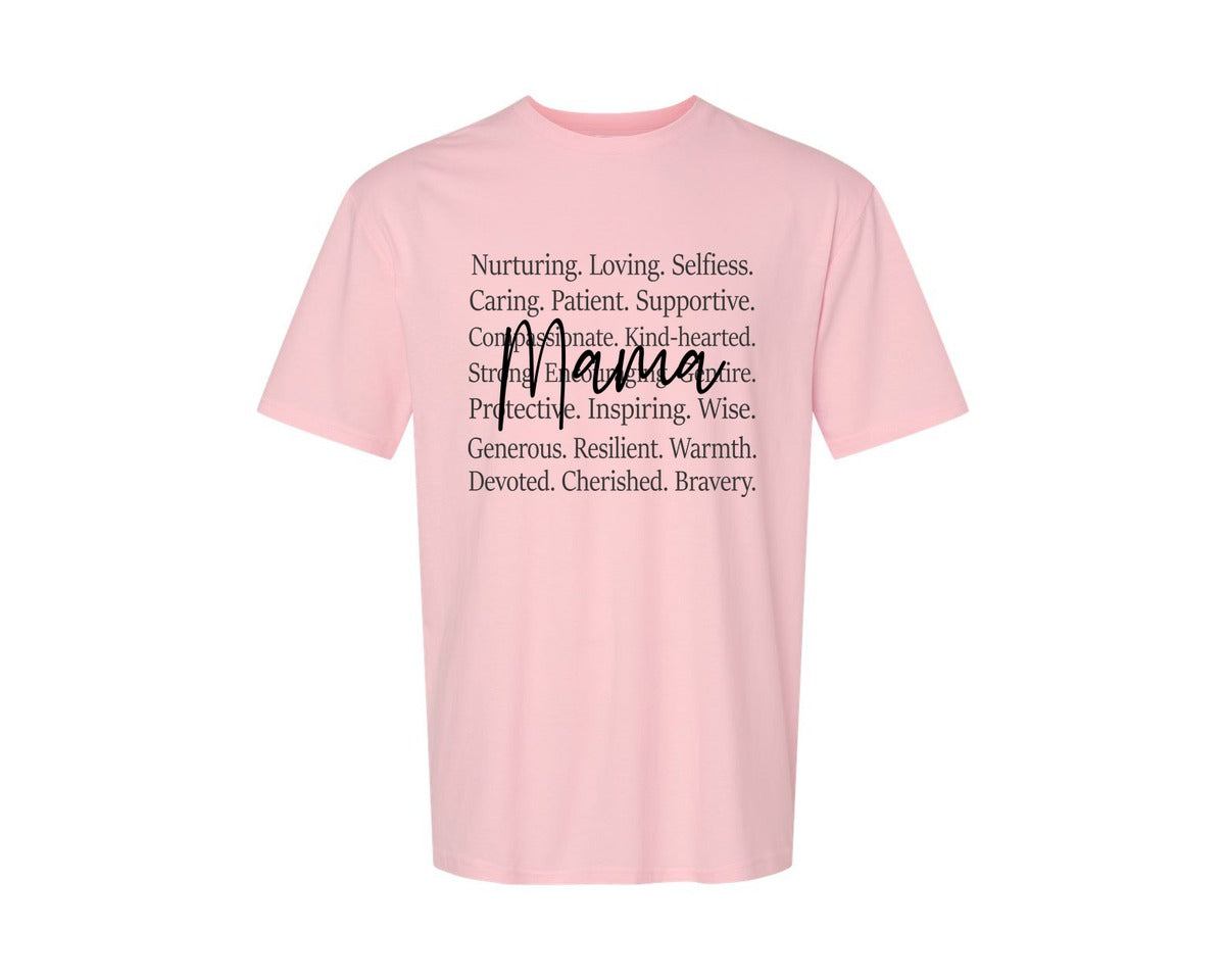 brand:Generic|color:Pink|Mama Words Mothers Day Graphic T-Shirt