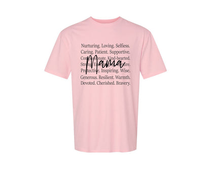 brand:Generic|color:Pink|Mama Words Mothers Day Graphic T-Shirt
