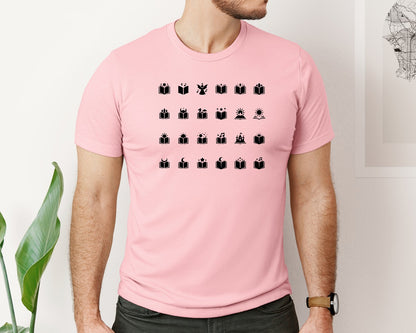 brand:Bella Canvas|color:Pink|Open Book With Fantasy Graphic T-Shirt