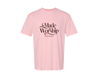brand:Generic|color:Pink|Made To Worship Psalm 951 Design 3 Graphic T-Shirt