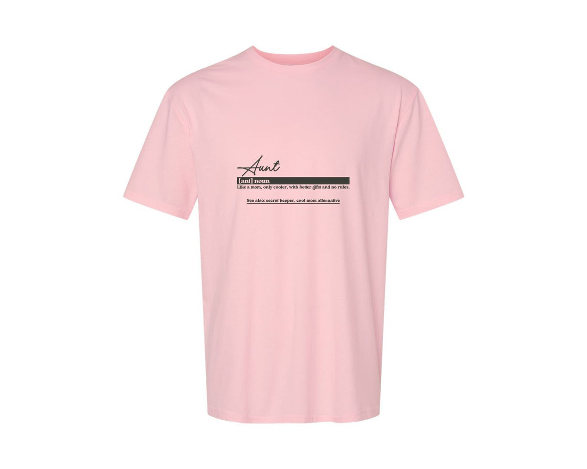 brand:Generic|color:Pink|Aunt Funny Definition Graphic T-Shirt