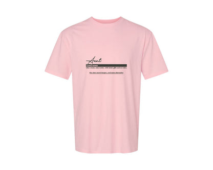 brand:Generic|color:Pink|Aunt Funny Definition Graphic T-Shirt