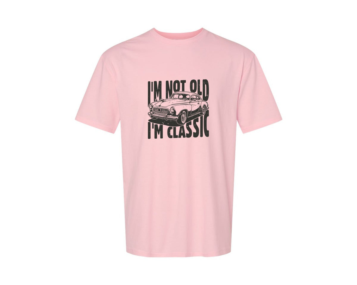 brand:Generic|color:Pink|Im Not Old Im Classic Vintage Car 3 Graphic T-Shirt