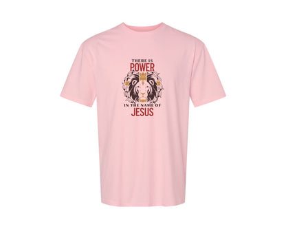 brand:Generic|color:Pink|There Is Power In The Name Of Jesus 10 Graphic T-Shirt