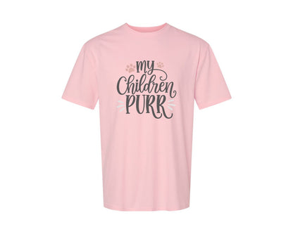 brand:Generic|color:Pink|My Children Purr Cute Cat Quote Graphic T-Shirt