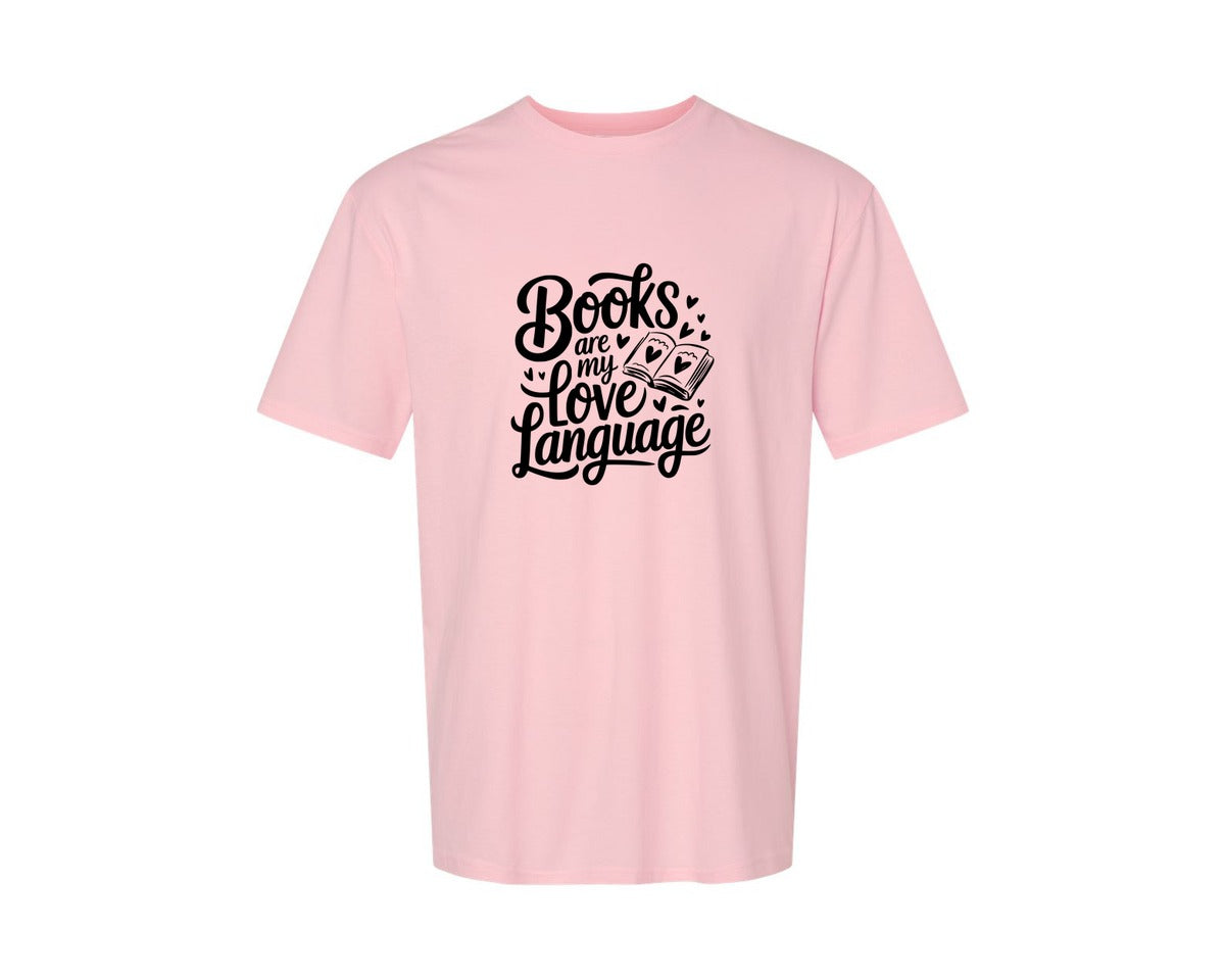 brand:Generic|color:Pink|Books Are My Love Language T Shirt Desig Graphic T-Shirt