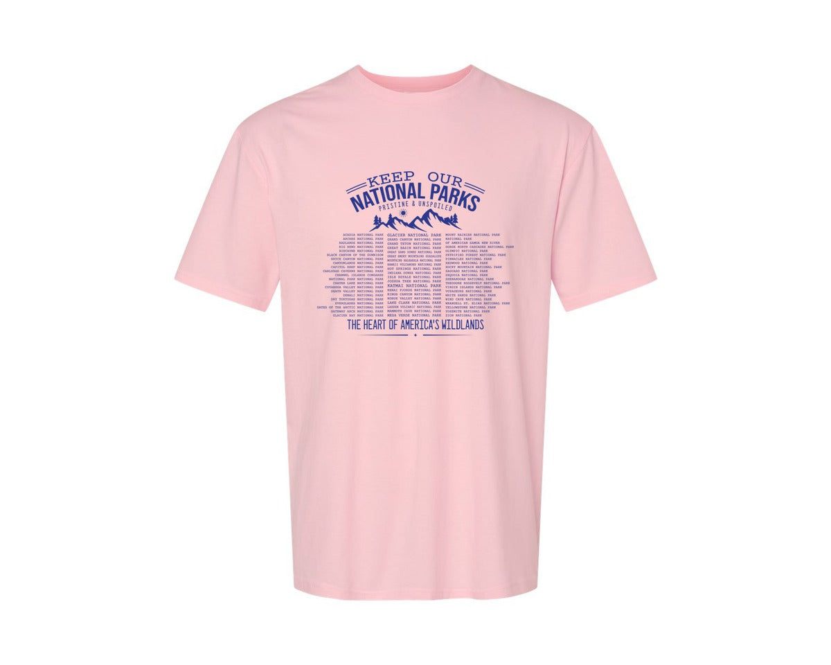 brand:Generic|color:Pink|Keep Our National Parks Pristine And Graphic T-Shirt