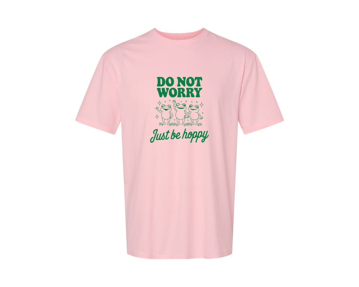 brand:Generic|color:Pink|Do Not Worry Just Be Hoppy Frog T Shirt 2 Graphic T-Shirt