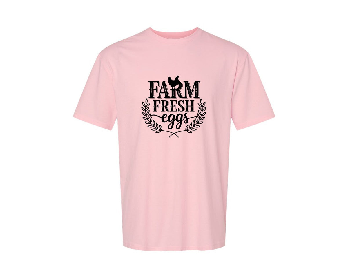 brand:Generic|color:Pink|Farm Fresh Eggs T Shirt Design Silhouet Graphic T-Shirt