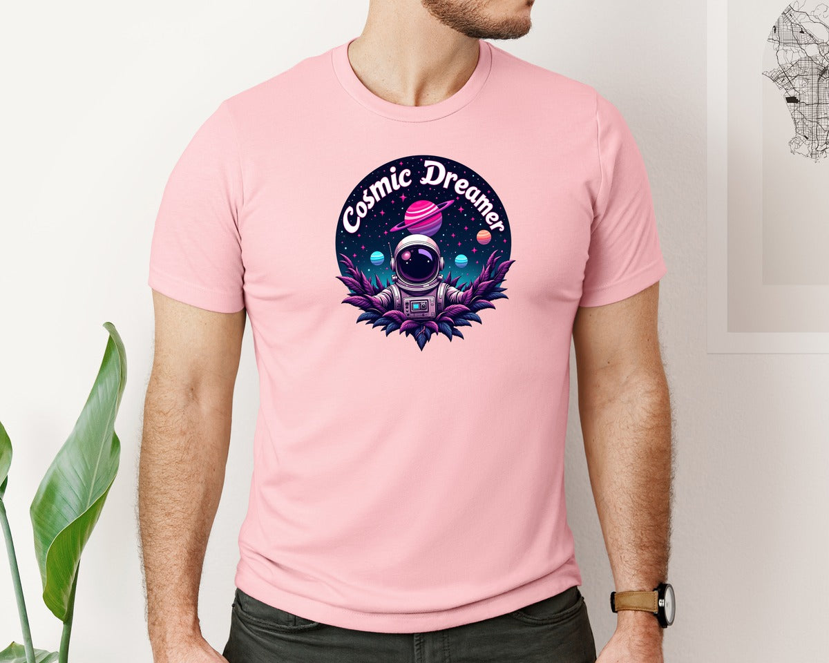 brand:Bella Canvas|color:Pink|Cosmic Dreamer T Shirt Design Graphic T-Shirt