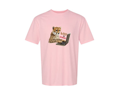 brand:Generic|color:Pink|Tiger Typing On A Laptop T Shirt Print Graphic T-Shirt