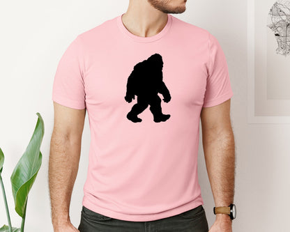 brand:Bella Canvas|color:Pink|Bigfoot Sasquatch Figure Design Graphic T-Shirt