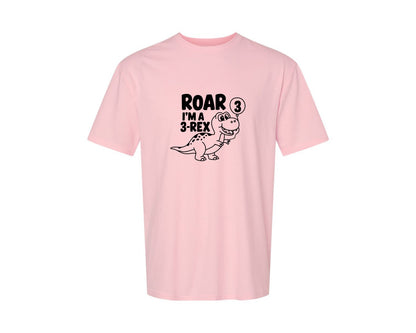 brand:Generic|color:Pink|3 Rex Dinosaur Birthday Graphic T-Shirt
