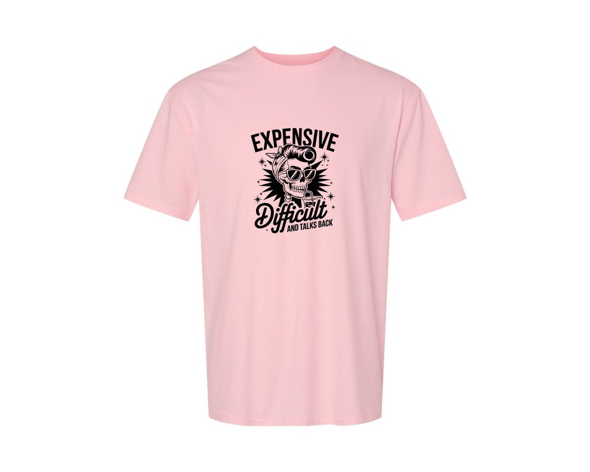 brand:Generic|color:Pink|Expensive Difficult And Talks Back Shirt 3 Graphic T-Shirt