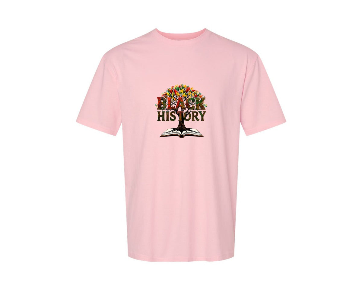 brand:Generic|color:Pink|Black History Month Tree Of Knowledge Graphic T-Shirt