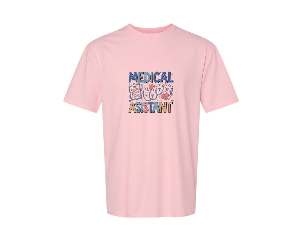 brand:Generic|color:Pink|Medical Assistant 7 Graphic T-Shirt
