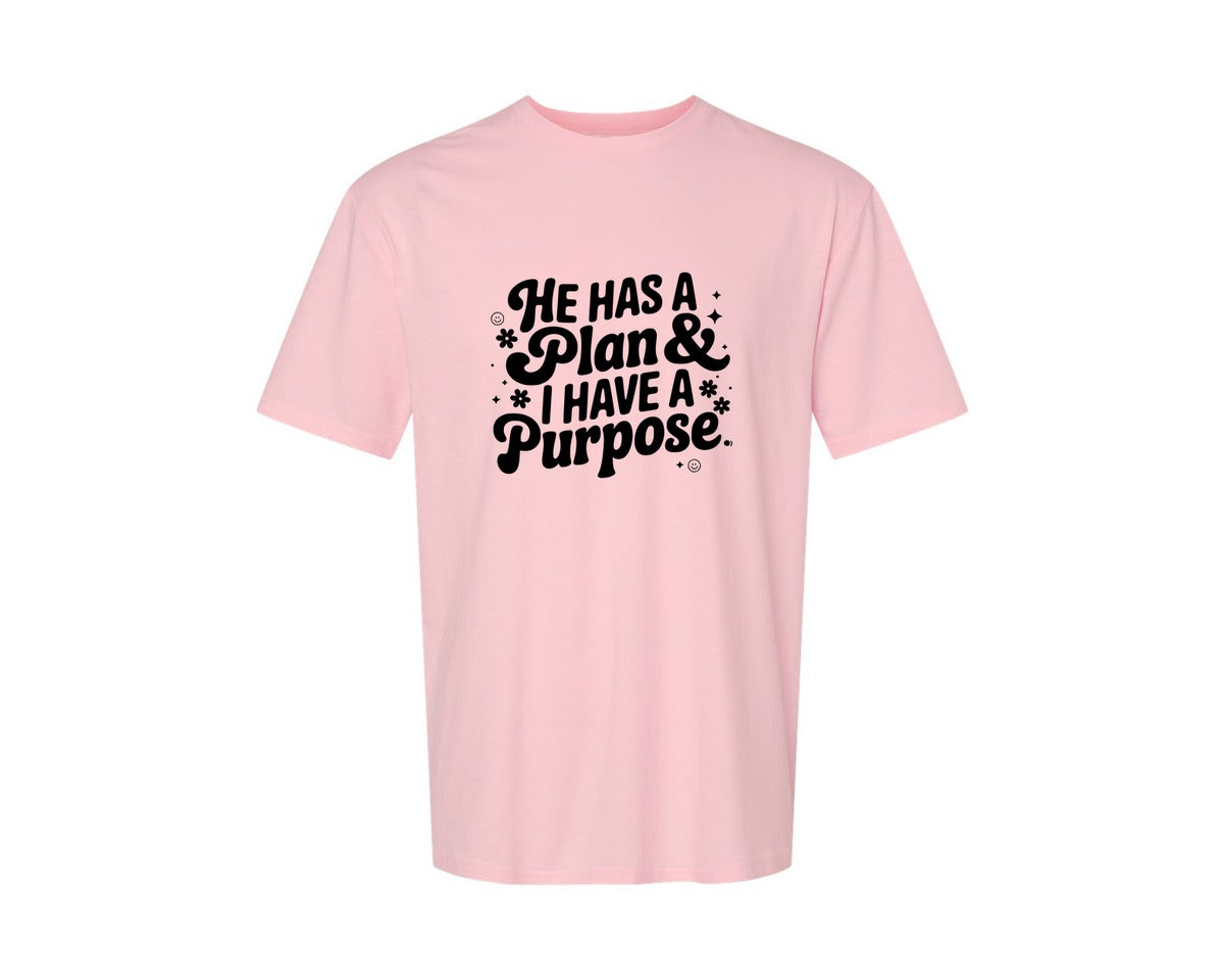 brand:Generic|color:Pink|He Has A Plan And I Have A Purpose D Graphic T-Shirt