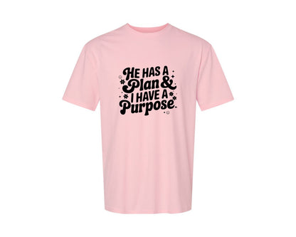 brand:Generic|color:Pink|He Has A Plan And I Have A Purpose D Graphic T-Shirt