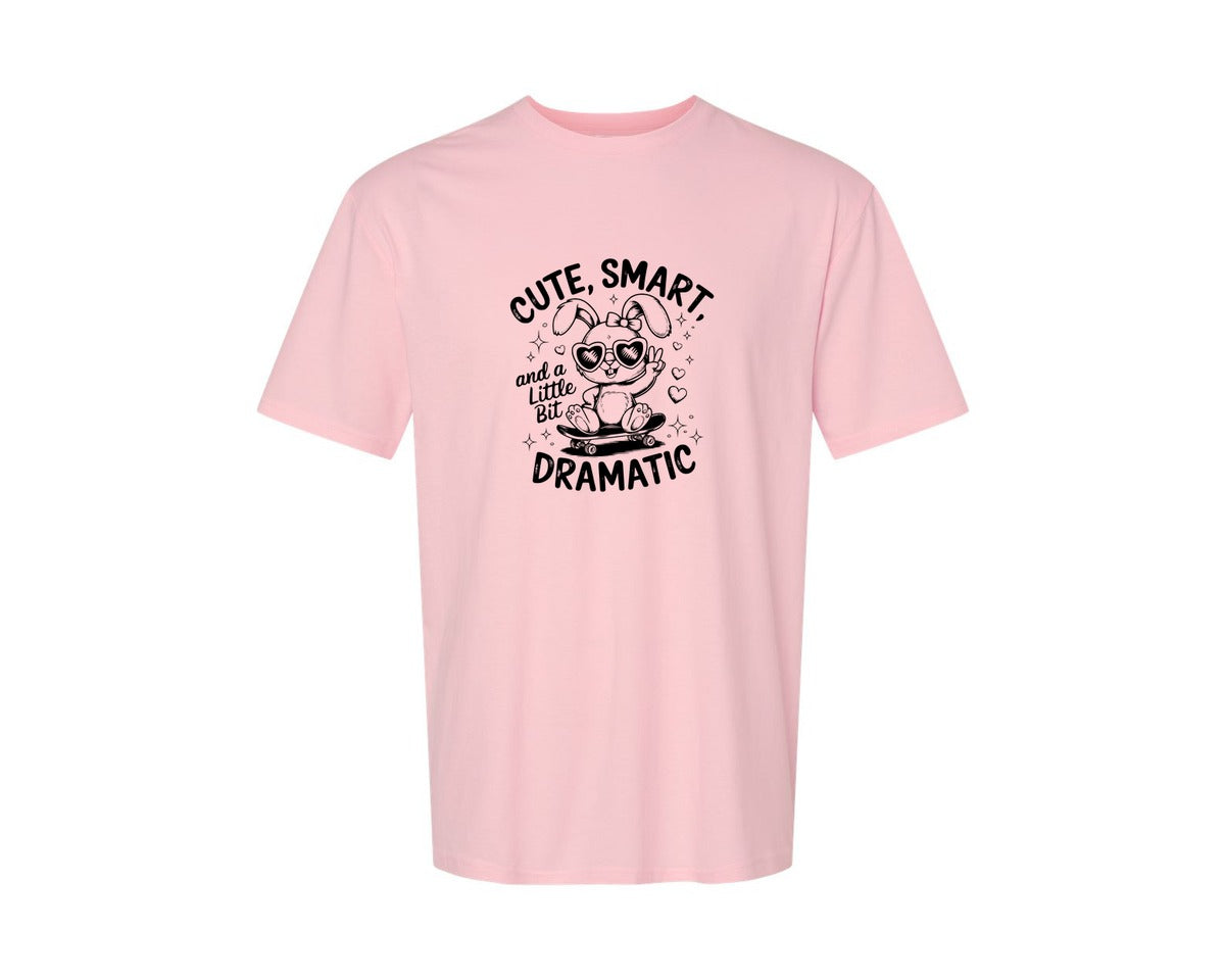 brand:Generic|color:Pink|Cute Smart And A Little Bit Dramatic T Graphic T-Shirt
