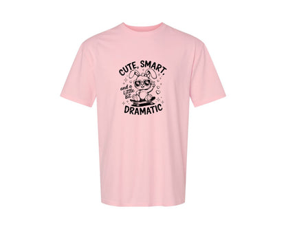 brand:Generic|color:Pink|Cute Smart And A Little Bit Dramatic T Graphic T-Shirt