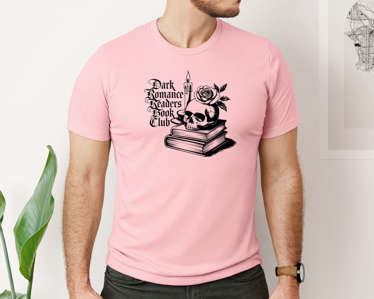 brand:Bella Canvas|color:Pink|Dark Romance Readers Book Club T Shi Graphic T-Shirt