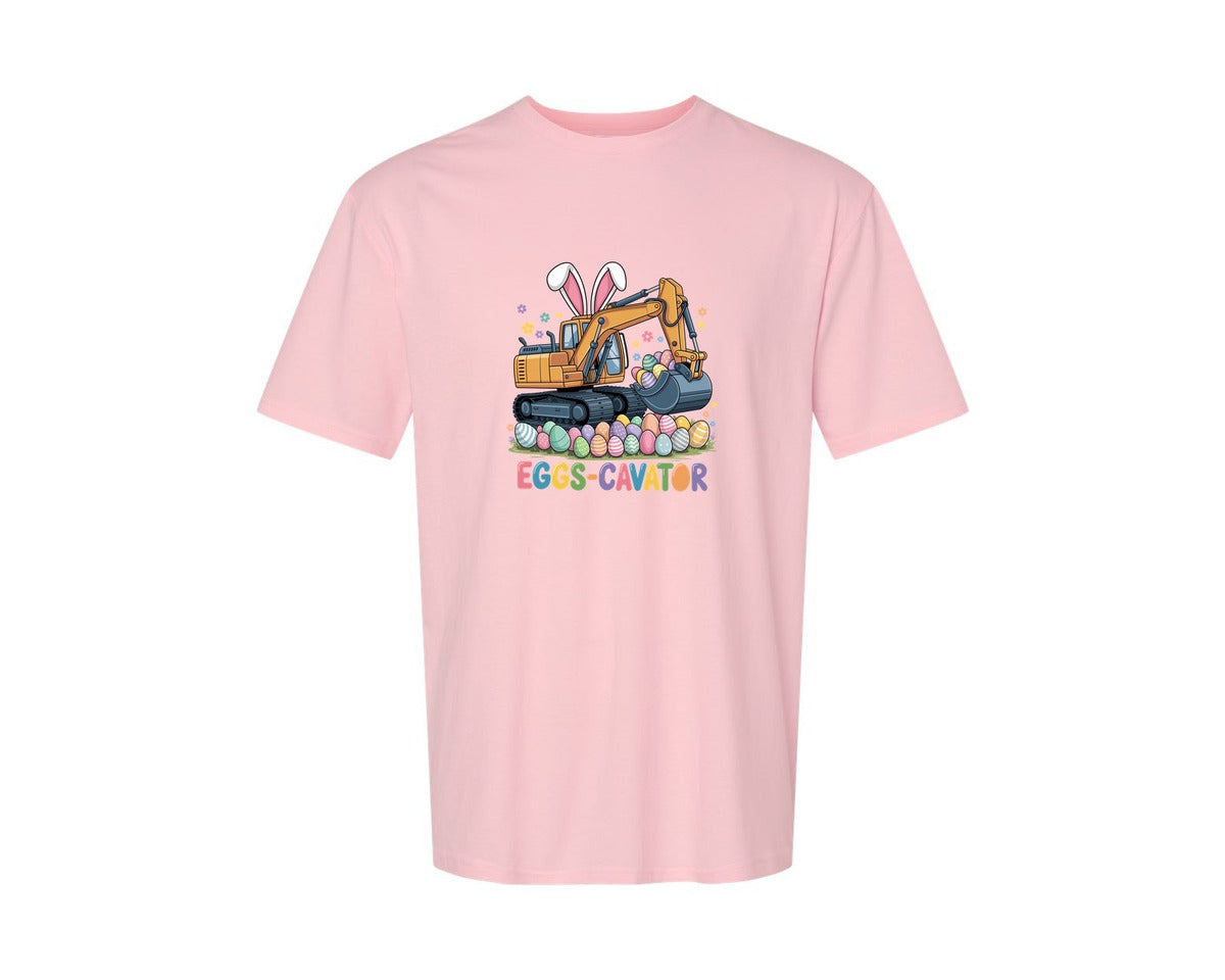 brand:Generic|color:Pink|Eggs Cavator Easter Excavator 3 Graphic T-Shirt