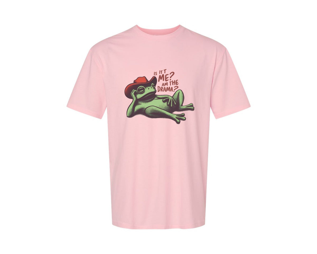 brand:Generic|color:Pink|Drama Frog Funny Cowboy Aesthetic Graphic T-Shirt