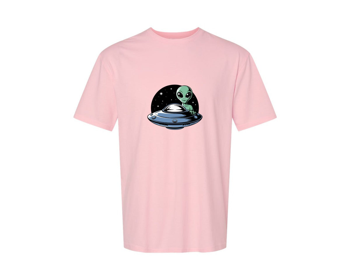 brand:Generic|color:Pink|Retro Vintage Ufo Alien T Shirt Design 4 Graphic T-Shirt