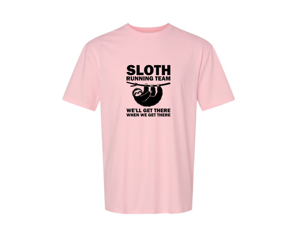 brand:Generic|color:Pink|Sloth Running Team T Shirt 2 Graphic T-Shirt