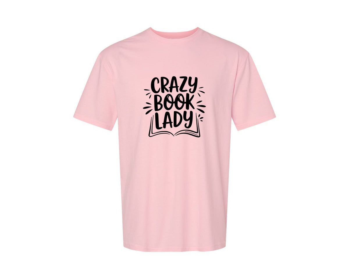 brand:Generic|color:Pink|Crazy Book Lady T Shirt Design 4 Graphic T-Shirt