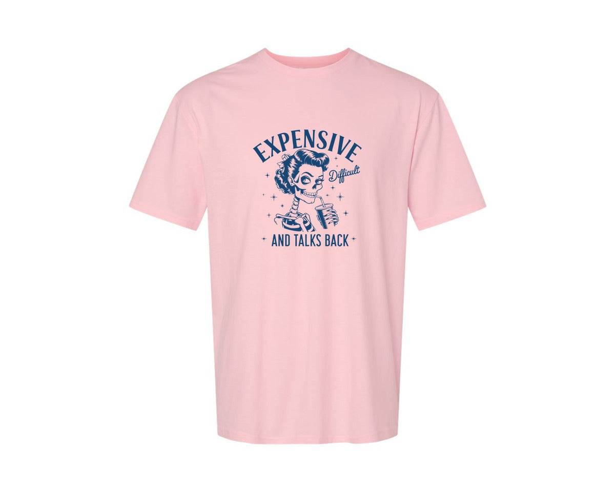brand:Generic|color:Pink|Expensive Difficult And Talks Back D 4 Graphic T-Shirt
