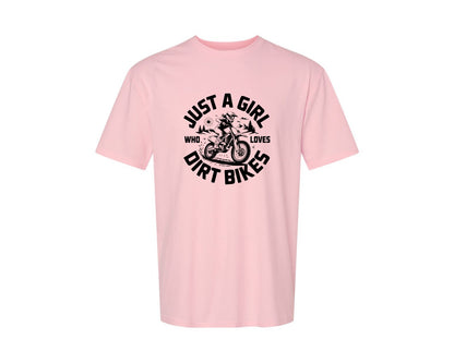 brand:Generic|color:Pink|Just A Girl Who Loves Dirt Bikes T S Graphic T-Shirt