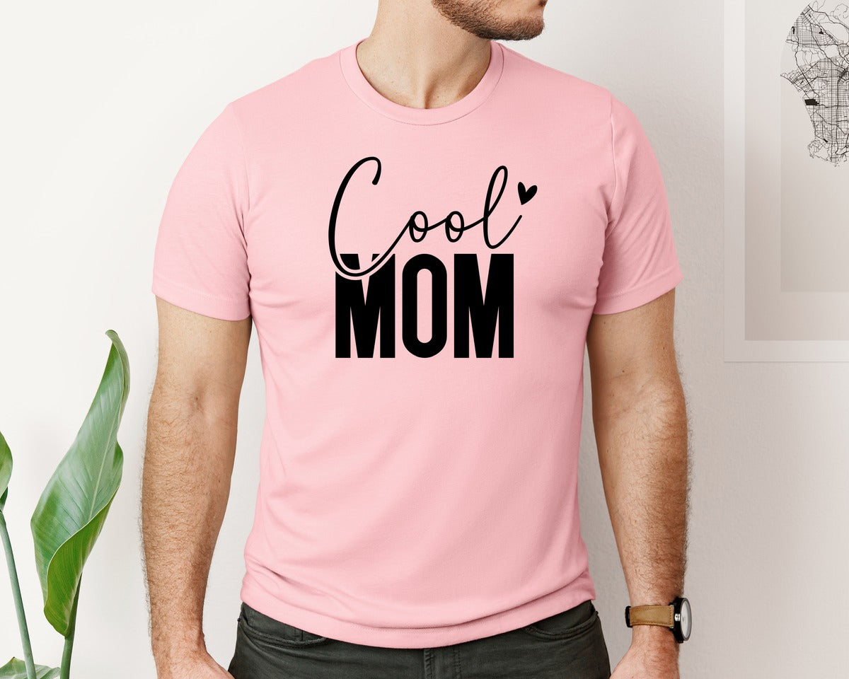 brand:Bella Canvas|color:Pink|Cool Mom Funny Mom Mama Graphic T-Shirt