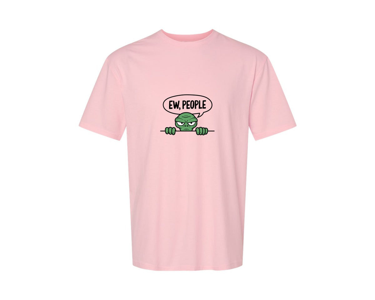 brand:Generic|color:Pink|Ew People Alien Ufo T Shirt Design Graphic T-Shirt