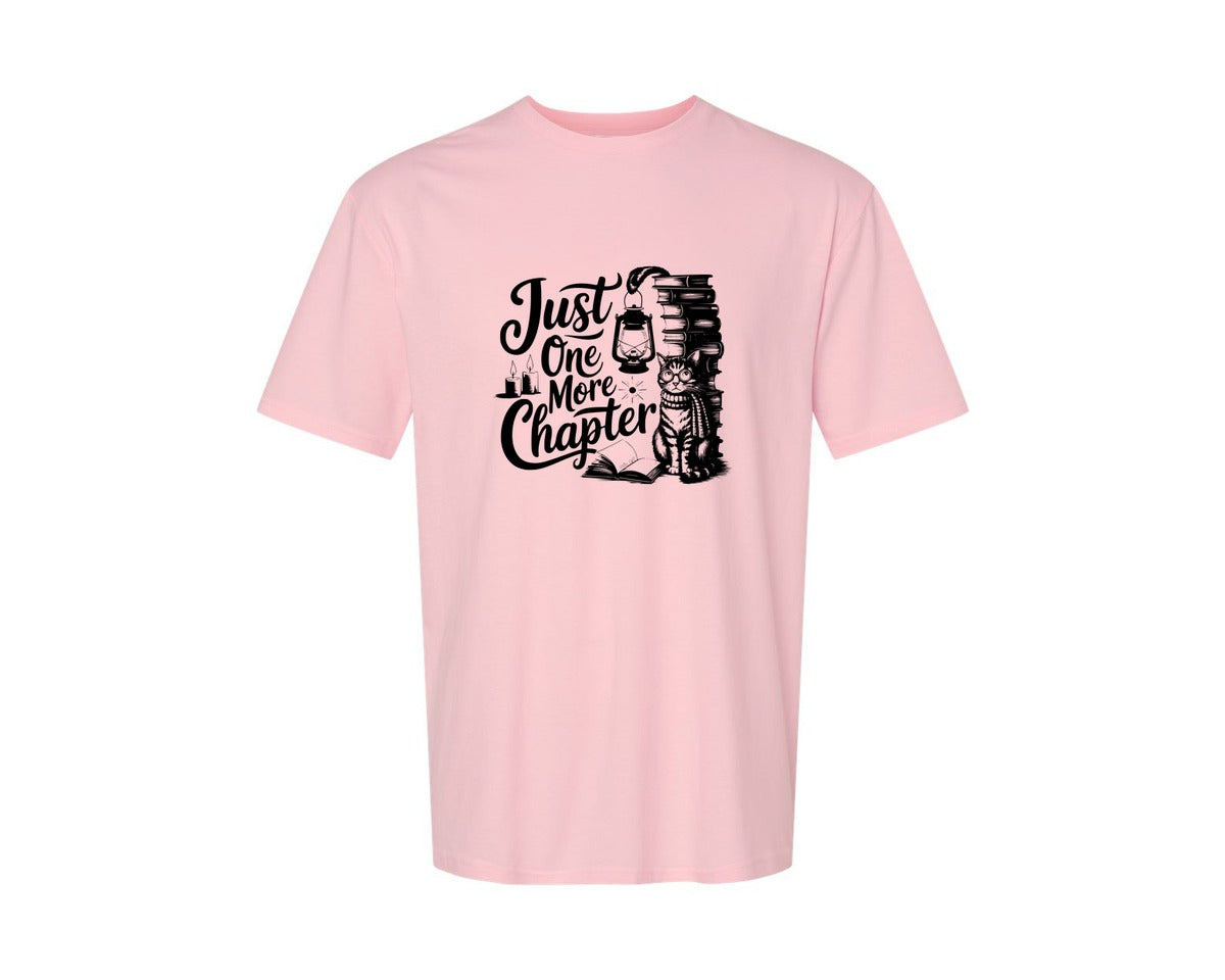 brand:Generic|color:Pink|Just One More Chapter T Shirt Design Graphic T-Shirt