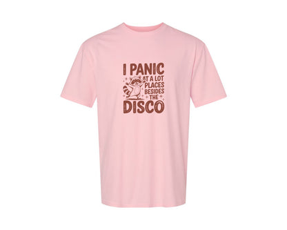 brand:Generic|color:Pink|I Panic At Lot Places Besides The Disco 2 Graphic T-Shirt