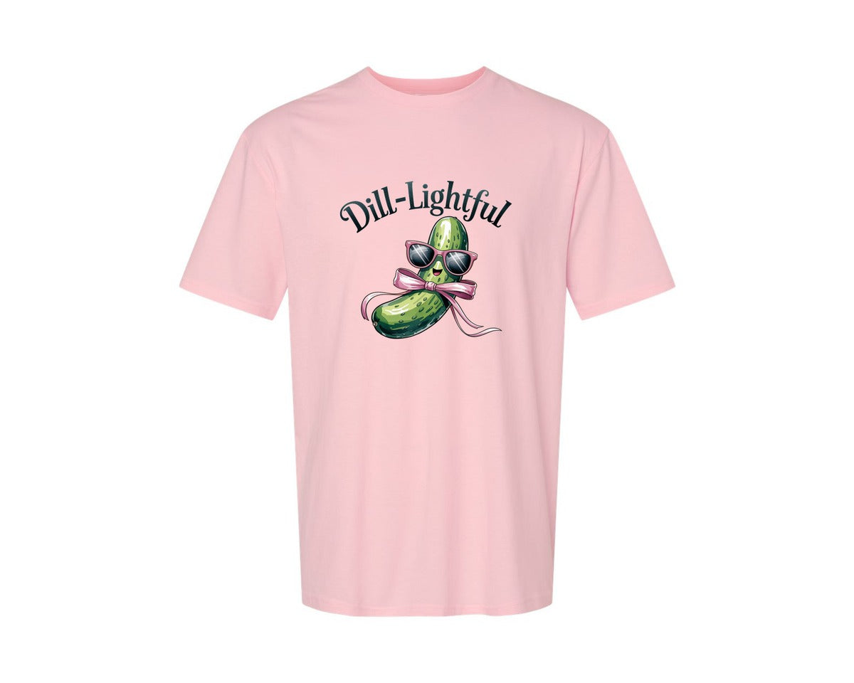 brand:Generic|color:Pink|Dill Lightful Funny Pickle 2 Graphic T-Shirt