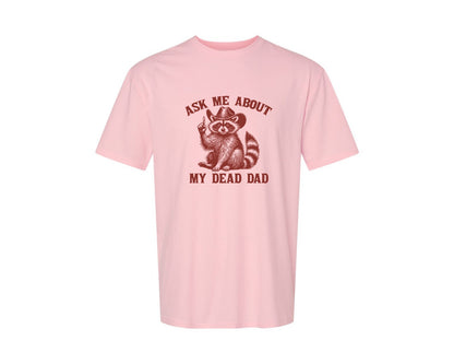 brand:Generic|color:Pink|Dead Dad Club Unhinged Meme Raccoon Graphic T-Shirt