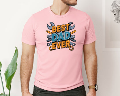 brand:Bella Canvas|color:Pink|Mechanic Dad 3 Graphic T-Shirt