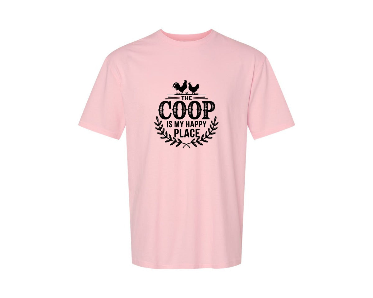 brand:Generic|color:Pink|The Coop Is My Happy Place T Shirt Desig Graphic T-Shirt