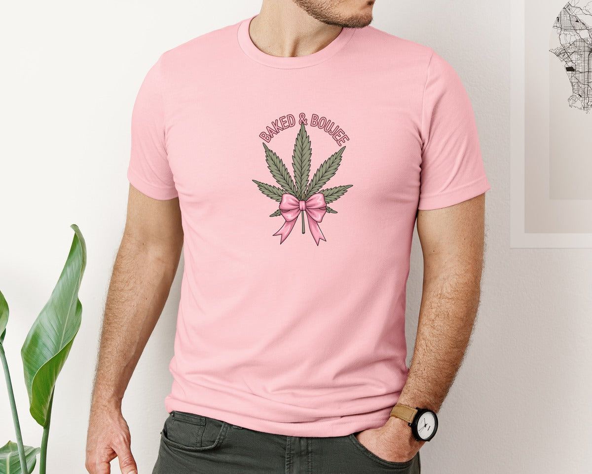 brand:Bella Canvas|color:Pink|Baked Boujee Funny Graphic T-Shirt