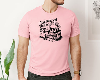 brand:Bella Canvas|color:Pink|Psychological Thriller Book Club T S Graphic T-Shirt
