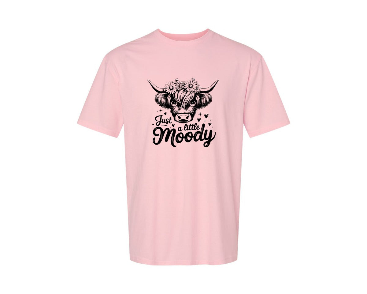 brand:Generic|color:Pink|Just A Little Moody T Shirt Design Graphic T-Shirt