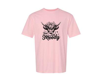 brand:Generic|color:Pink|Just A Little Moody T Shirt Design Graphic T-Shirt