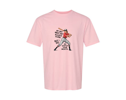 brand:Generic|color:Pink|Baseball Mom Funny Softball 3 Graphic T-Shirt