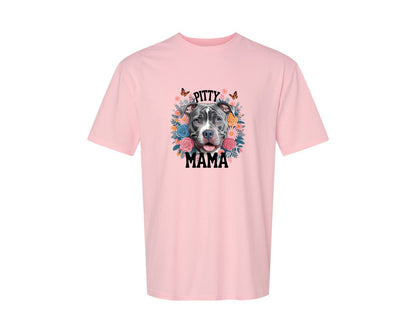 brand:Generic|color:Pink|Pitty Mama Cute Pitbull Dog Graphic T-Shirt