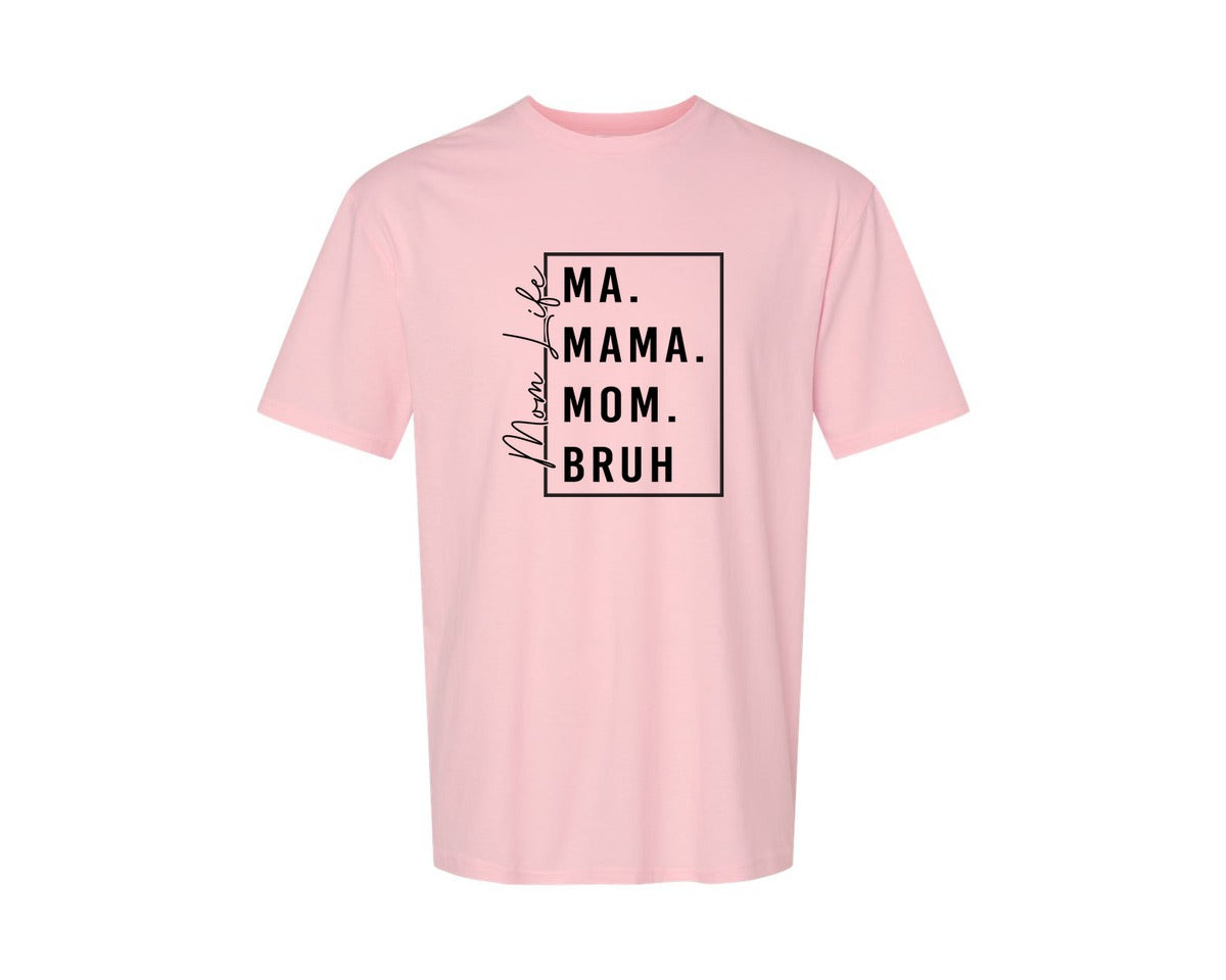 brand:Generic|color:Pink|Mama Mommy Mom Bruh Funny Mom 12 Graphic T-Shirt