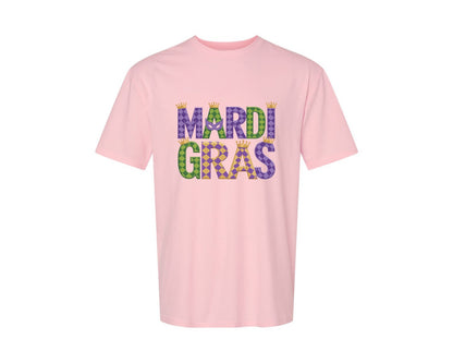 brand:Generic|color:Pink|Mardi Gras Festive Des Graphic T-Shirt