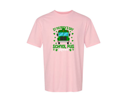 brand:Generic|color:Pink|St Patricks Day School Bus Squad School 2 Graphic T-Shirt